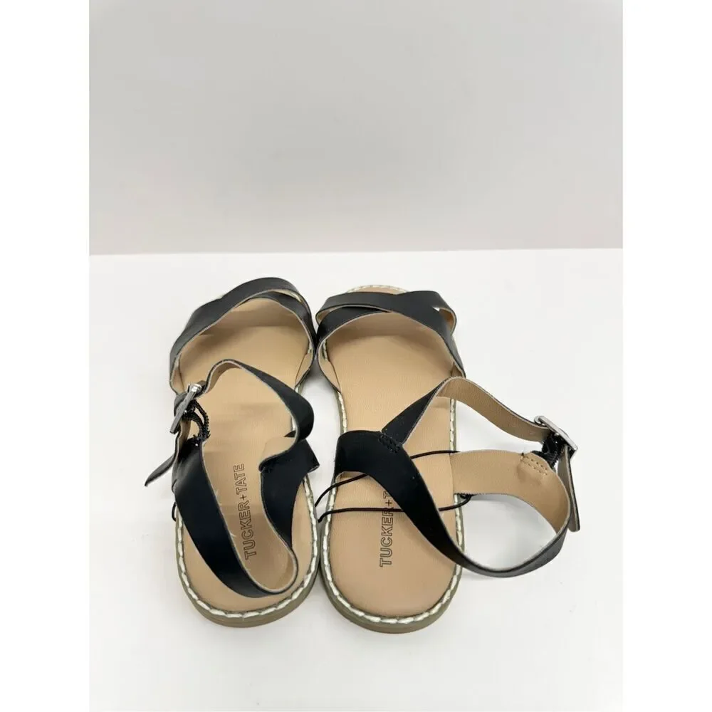 Tucker + Tate‎ Sandals Size 2 Kids Black Crisscross Open Toe NEW